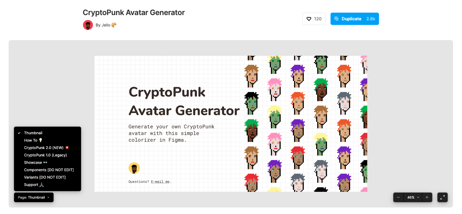 CryptoPunk Avatar Generator Figma Project